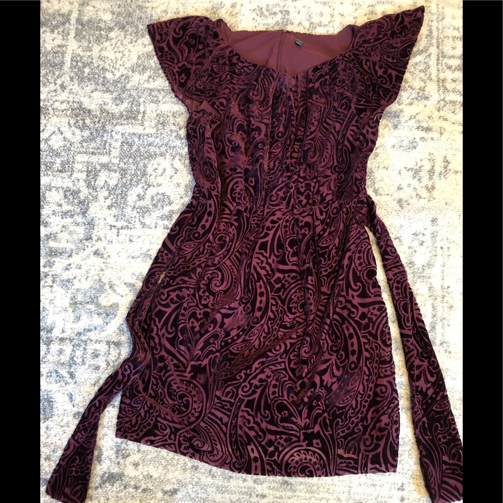 Burnout Velvet Dress Chequer Size 14